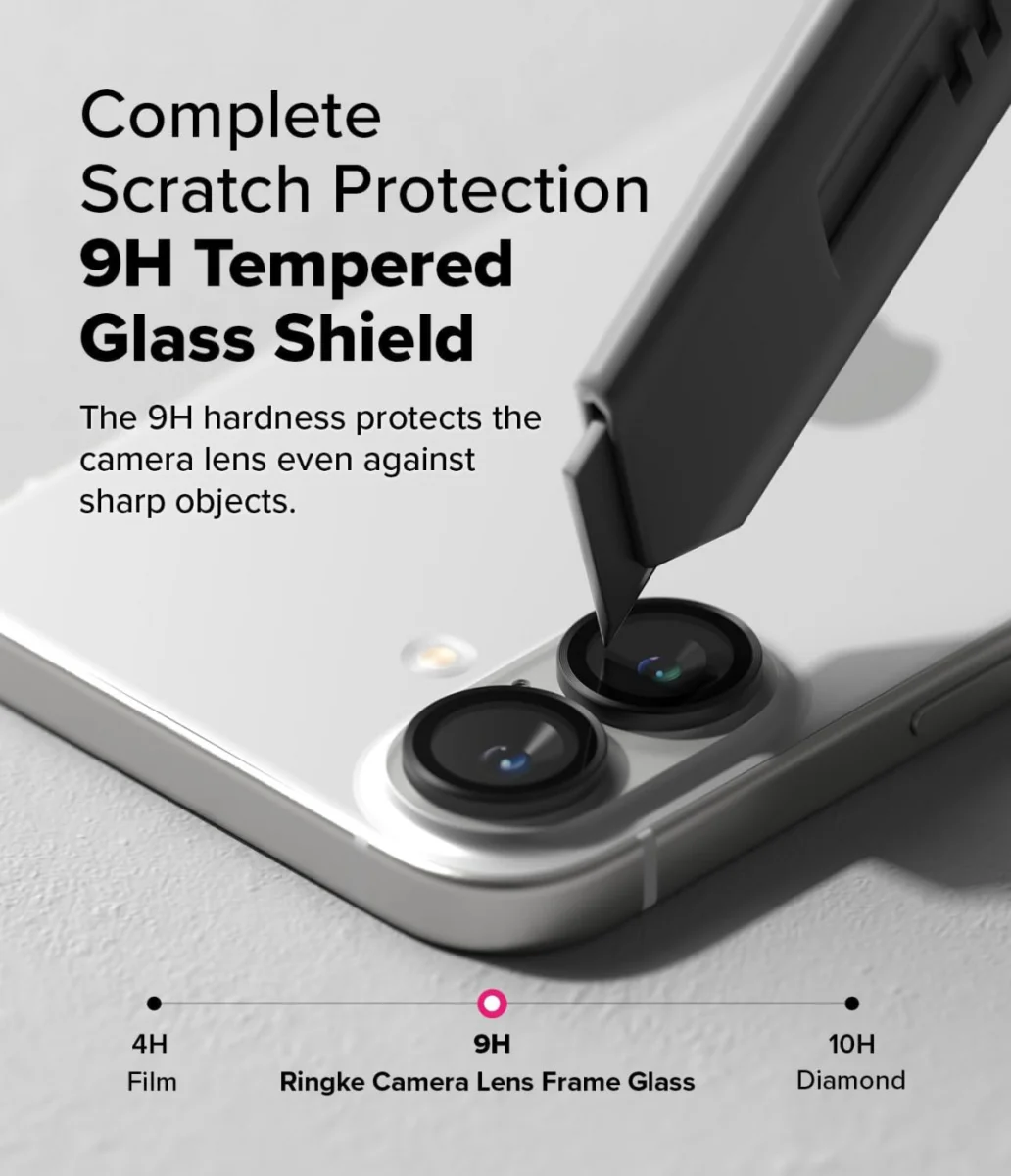 Ringke Frame Glass Apple iPhone 16 / 16 Plus Camera Protector Zwart afbeelding 6