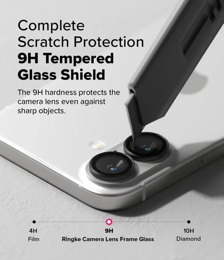 Ringke Frame Glass Apple iPhone 16 / 16 Plus Camera Protector Zwart afbeelding 6