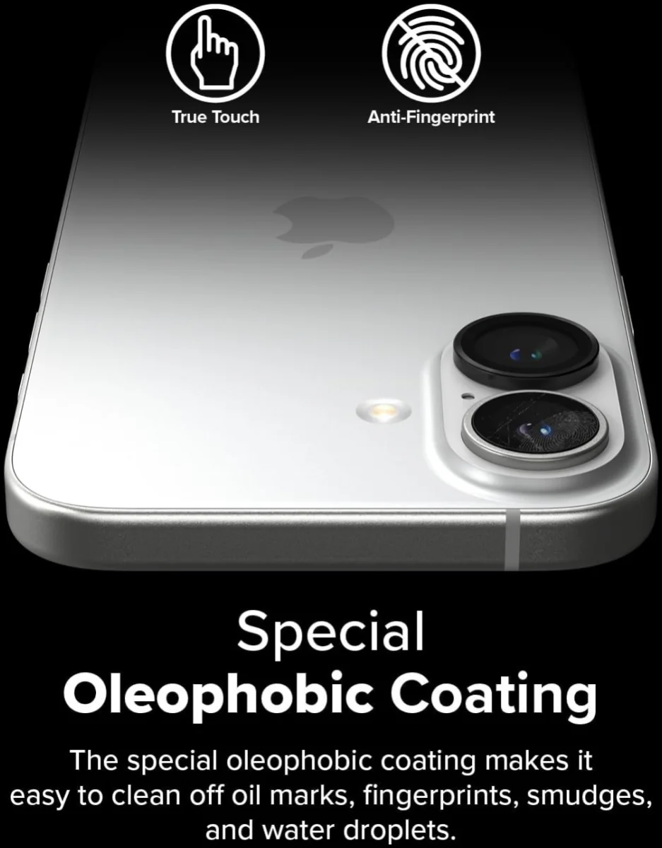 Ringke Frame Glass Apple iPhone 16 / 16 Plus Camera Protector Zwart afbeelding 9