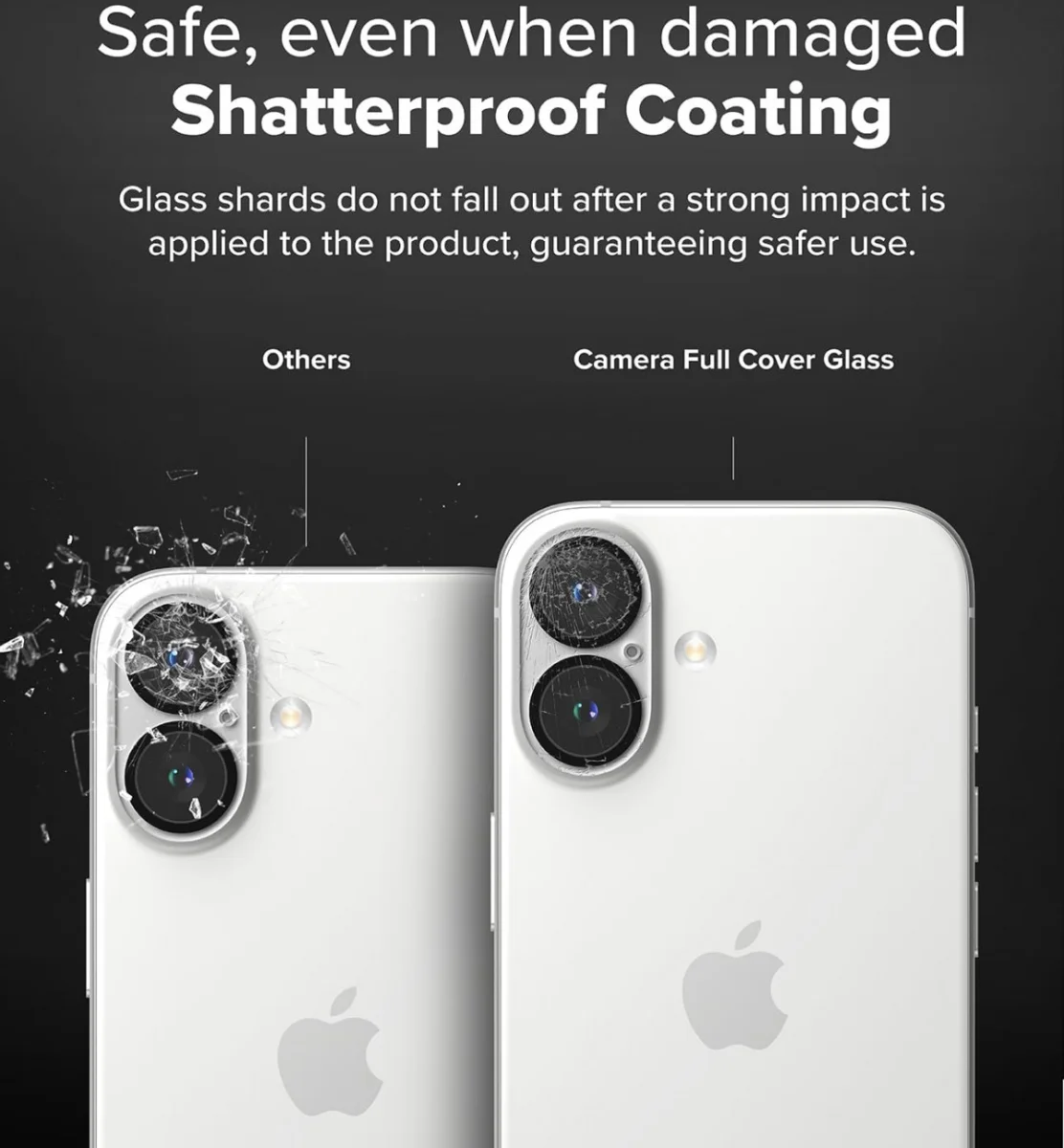 Ringke Full Cover Glass iPhone 16 / 16 Plus Camera Protector Glas (2-Pack) afbeelding 10