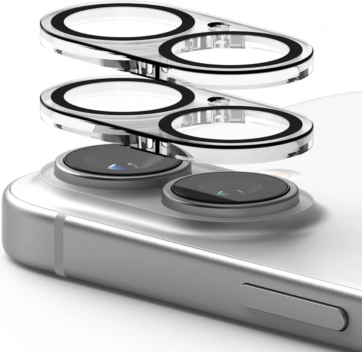 Ringke Full Cover Glass iPhone 16 / 16 Plus Camera Protector Glas (2-Pack) afbeelding 2