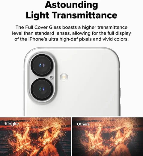 Ringke Full Cover Glass iPhone 16 / 16 Plus Camera Protector Glas (2-Pack) afbeelding 8