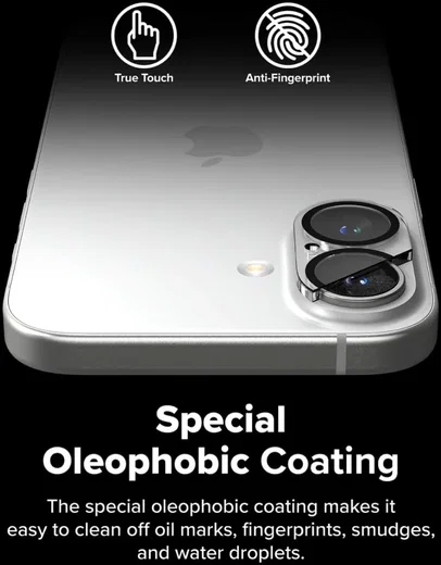 Ringke Full Cover Glass iPhone 16 / 16 Plus Camera Protector Glas (2-Pack) afbeelding 9