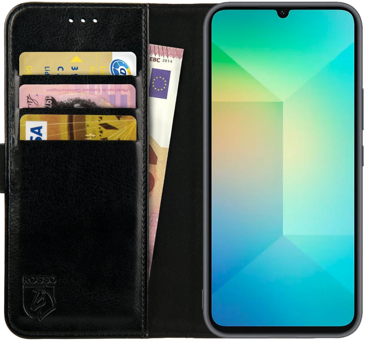 Rosso Element Samsung Galaxy A06 Hoesje Book Case Wallet Zwart afbeelding 1