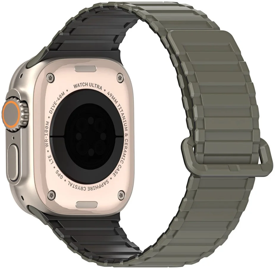 Dux Ducis - Apple Watch 1-10/SE/Ultra Bandje - 49/46/45/44/42MM - Zwart Groen afbeelding 2