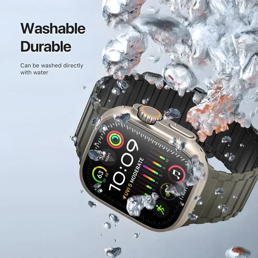 Dux Ducis - Apple Watch 1-10/SE/Ultra Bandje - 49/46/45/44/42MM - Zwart Groen afbeelding 4