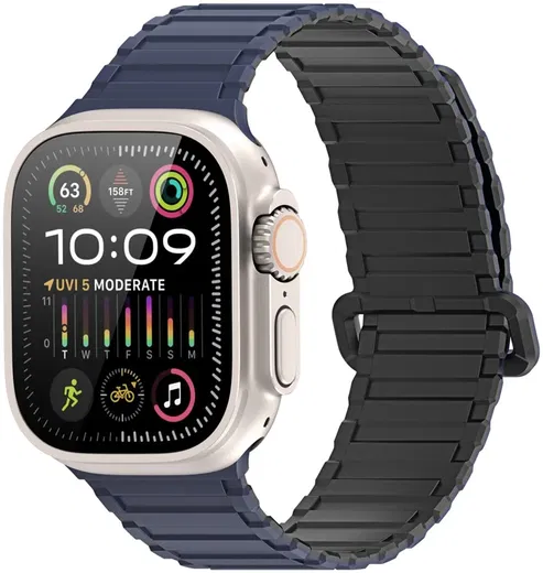 Dux Ducis - Apple Watch 1-10/SE/Ultra Bandje - 49/46/45/44/42MM - Zwart Blauw afbeelding 1
