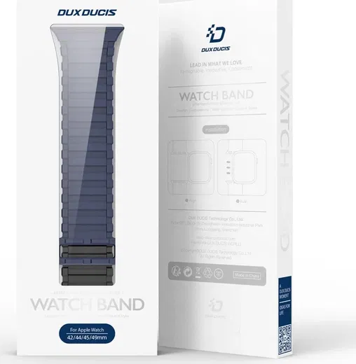 Dux Ducis - Apple Watch 1-10/SE/Ultra Bandje - 49/46/45/44/42MM - Zwart Blauw afbeelding 10