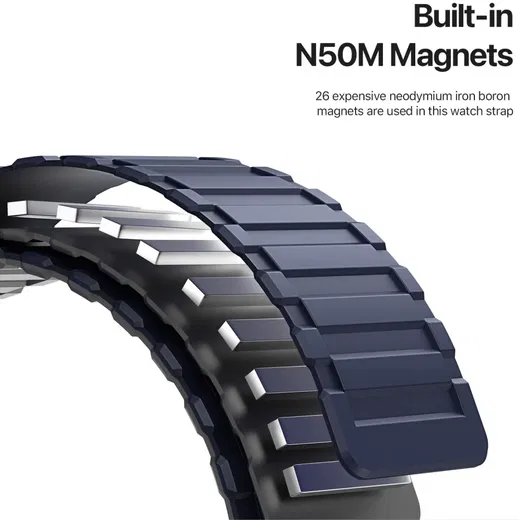 Dux Ducis - Apple Watch 1-10/SE/Ultra Bandje - 49/46/45/44/42MM - Zwart Blauw afbeelding 7