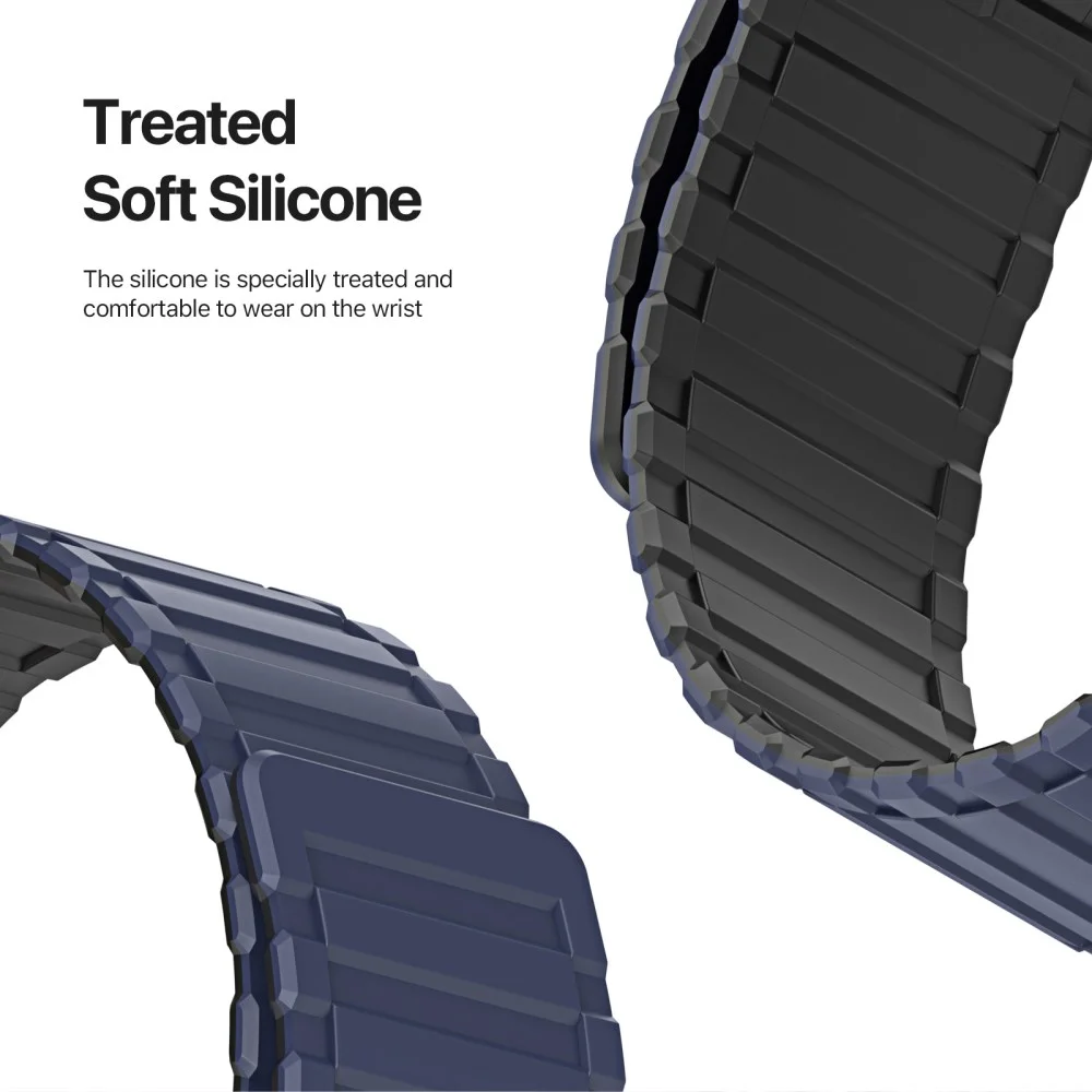 Dux Ducis - Apple Watch 1-10/SE/Ultra Bandje - 49/46/45/44/42MM - Zwart Blauw afbeelding 8