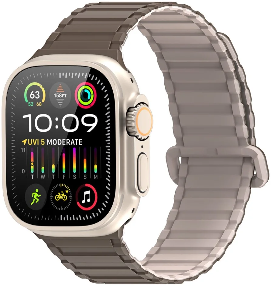 Dux Ducis - Apple Watch 1-10/SE/Ultra Bandje - 49/46/45/44/42MM - Bruin Grijs afbeelding 1