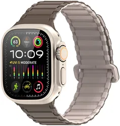 Dux Ducis - Apple Watch 1-10/SE/Ultra Bandje - 49/46/45/44/42MM - Bruin Grijs afbeelding