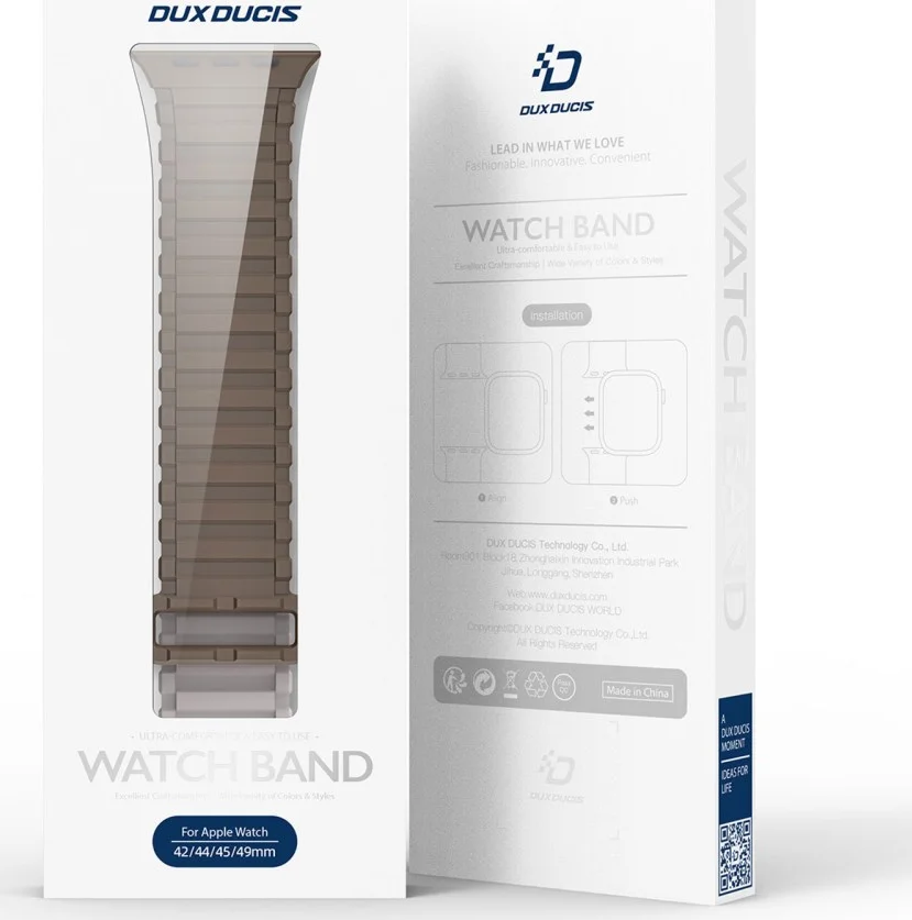Dux Ducis - Apple Watch 1-10/SE/Ultra Bandje - 49/46/45/44/42MM - Bruin Grijs afbeelding 10