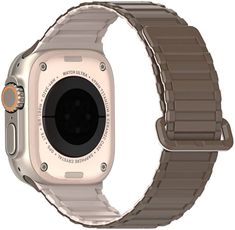 Dux Ducis - Apple Watch 1-10/SE/Ultra Bandje - 49/46/45/44/42MM - Bruin Grijs afbeelding 2