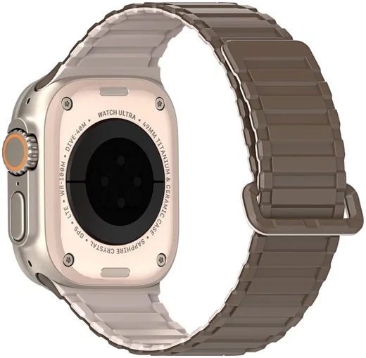 Dux Ducis - Apple Watch 1-10/SE/Ultra Bandje - 49/46/45/44/42MM - Bruin Grijs afbeelding 2