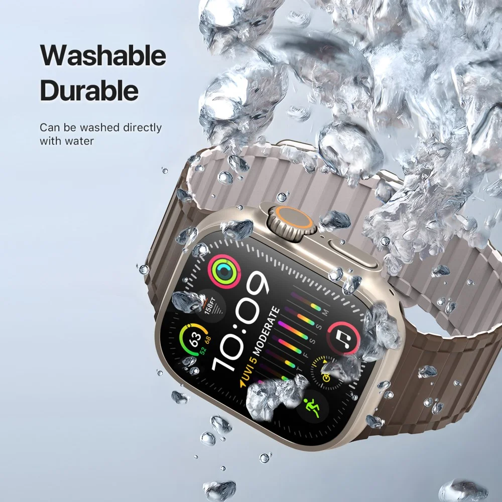 Dux Ducis - Apple Watch 1-10/SE/Ultra Bandje - 49/46/45/44/42MM - Bruin Grijs afbeelding 4