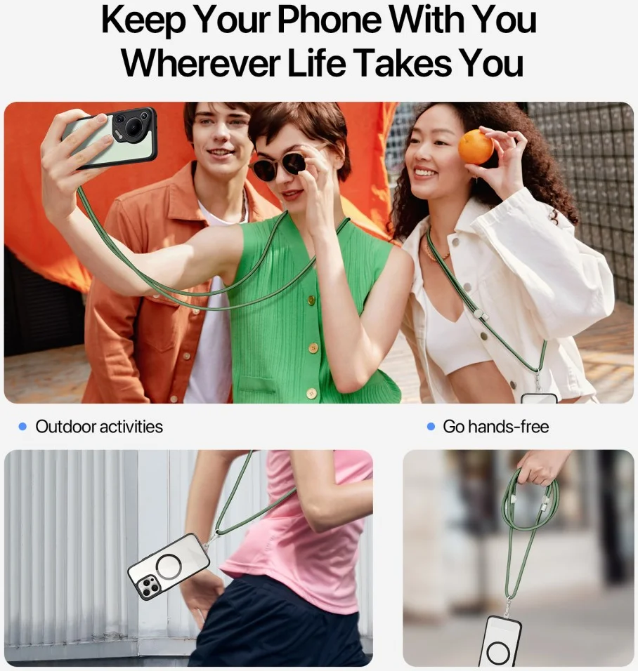 Dux Ducis Crossbody  - Universeel Verstelbaar Telefoon Koord Groen afbeelding 6