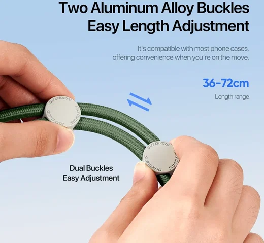 Dux Ducis Crossbody  - Universeel Verstelbaar Telefoon Koord Groen afbeelding 7