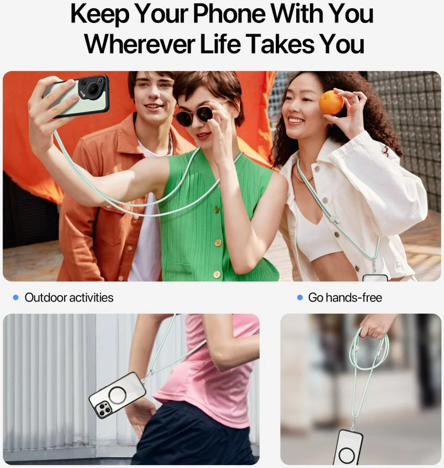 Dux Ducis PLAZ Crossbody  - Universeel Verstelbaar Telefoon Koord Lichtgroen afbeelding 6