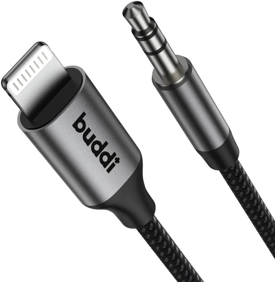 Buddi Flex Lightning naar 3.5mm Jack Aux Kabel 1M Zwart afbeelding 14