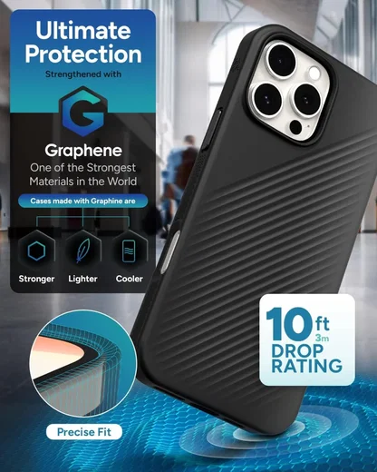 ZAGG Luxe Snap iPhone 16 Pro Max Hoesje MagSafe Back Cover Zwart afbeelding 3