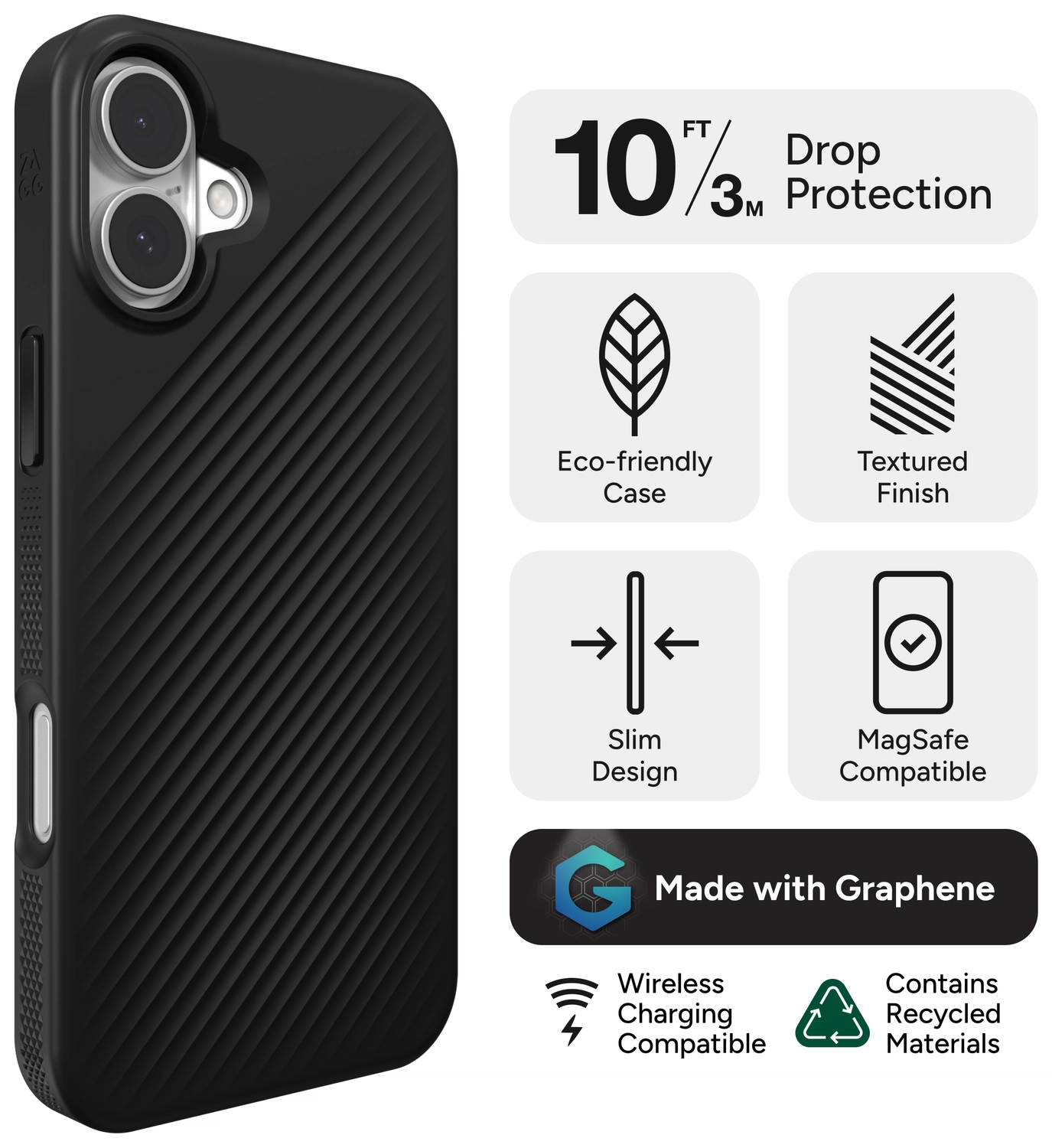 ZAGG Luxe Snap Apple iPhone 16 Hoesje MagSafe Back Cover Transparant afbeelding 3