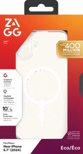 ZAGG Luxe Snap Apple iPhone 16 Plus Hoesje MagSafe Back Cover Transparant afbeelding 12