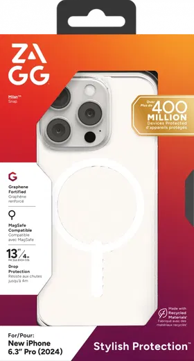 ZAGG Luxe Snap Apple iPhone 16 Pro Hoesje MagSafe Back Cover Transparant afbeelding 13