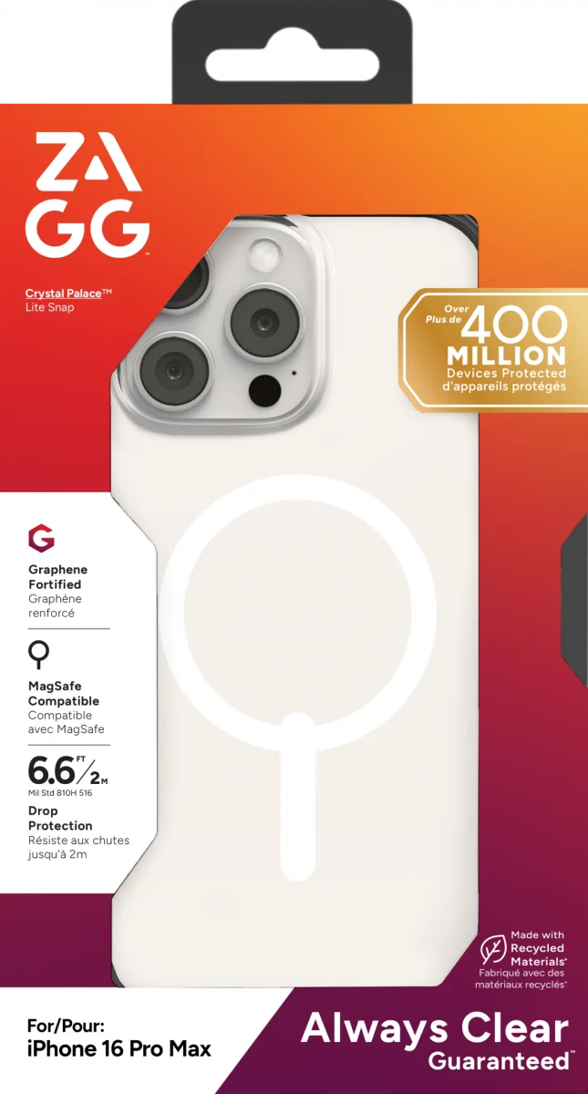 ZAGG Crystal Palace Lite Snap iPhone 16 Pro Max Hoesje MagSafe Transparant afbeelding 18