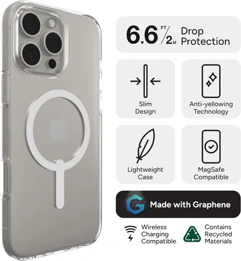 ZAGG Crystal Palace Lite Snap iPhone 16 Pro Max Hoesje MagSafe Transparant afbeelding 4