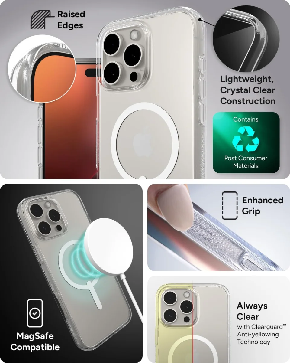 ZAGG Crystal Palace Lite Snap iPhone 16 Pro Max Hoesje MagSafe Transparant afbeelding 5