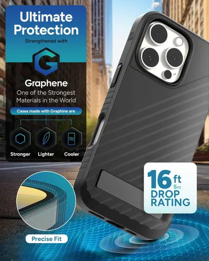 ZAGG Denali Snap Kickstand iPhone 16 Pro Hoesje MagSafe Zwart afbeelding 3