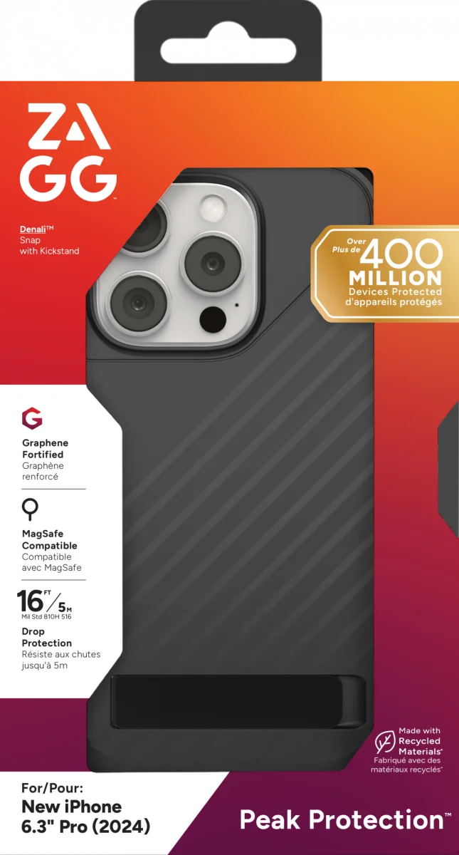 ZAGG Denali Snap Kickstand iPhone 16 Pro Hoesje MagSafe Zwart afbeelding 15