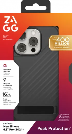 ZAGG Denali Snap Kickstand iPhone 16 Pro Hoesje MagSafe Zwart afbeelding 15