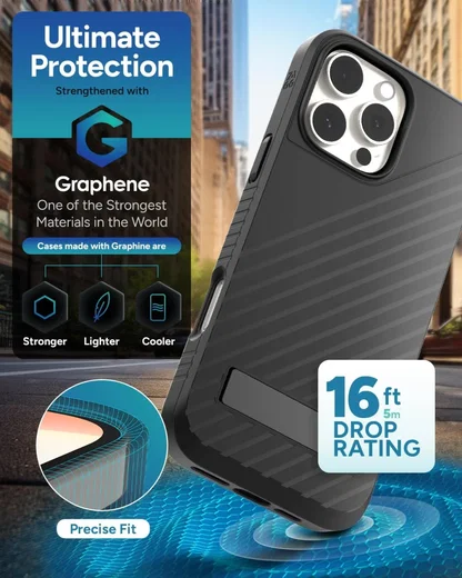 ZAGG Denali Snap Kickstand iPhone 16 Pro Max Hoesje MagSafe Zwart afbeelding 3