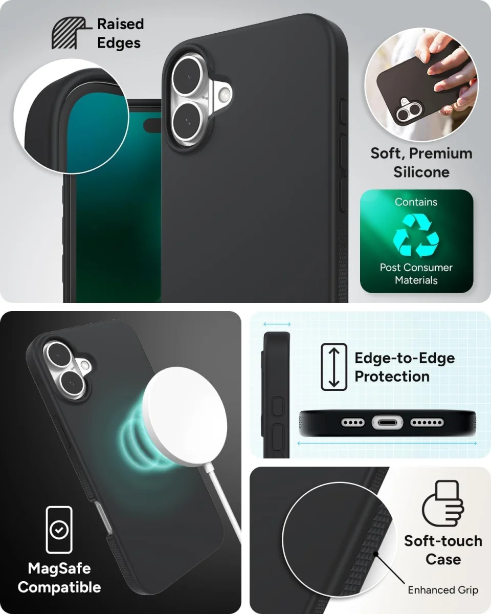 ZAGG Manhattan Snap Apple iPhone 16 Plus Hoesje MagSafe Back Cover Zwart afbeelding 3
