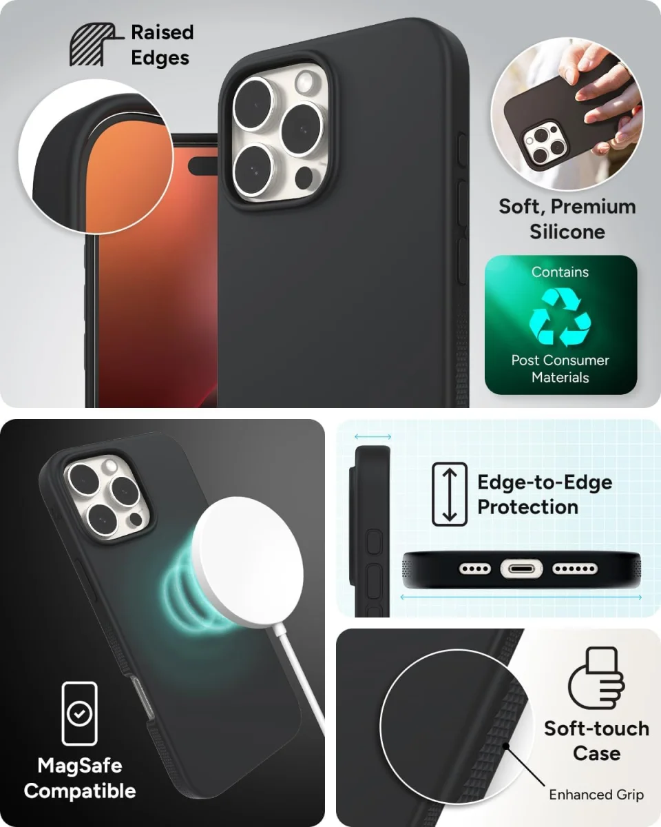 ZAGG Manhattan Snap iPhone 16 Pro Max Hoesje MagSafe Back Cover Zwart afbeelding 4