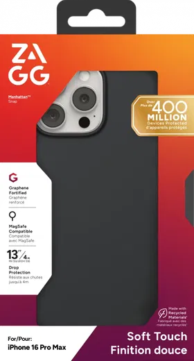 ZAGG Manhattan Snap iPhone 16 Pro Max Hoesje MagSafe Back Cover Zwart afbeelding 13