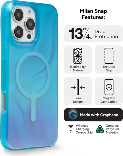 ZAGG Milan Snap iPhone 16 Pro Max Hoesje MagSafe Back Cover Deep Aurora afbeelding 5