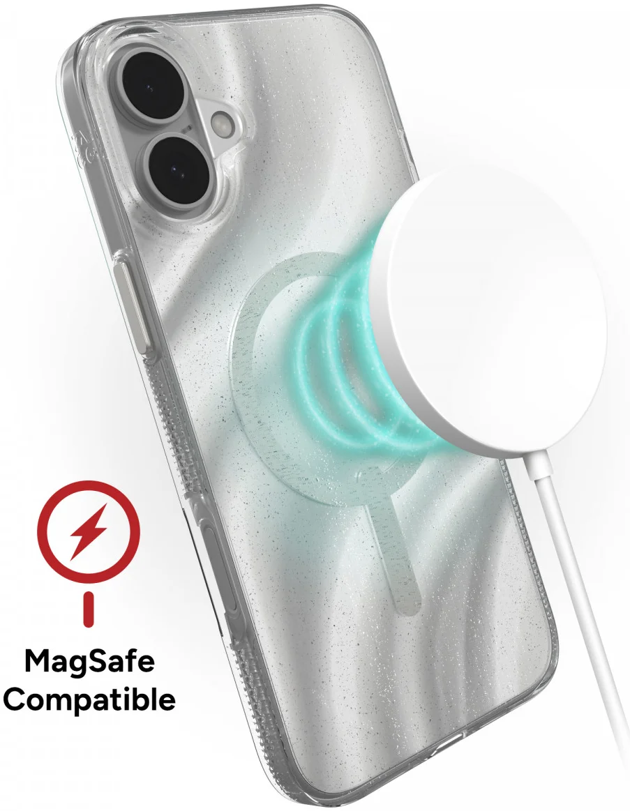 ZAGG Milan Snap iPhone 16 Pro Hoesje MagSafe Back Cover Swirl Glitter afbeelding 8