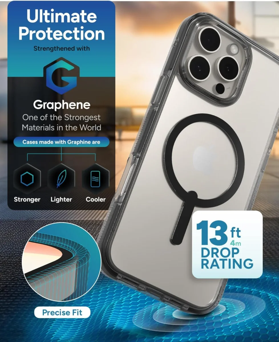 ZAGG Santa Cruz Snap iPhone 16 Pro Max Hoesje MagSafe Back Cover Zwart afbeelding 3