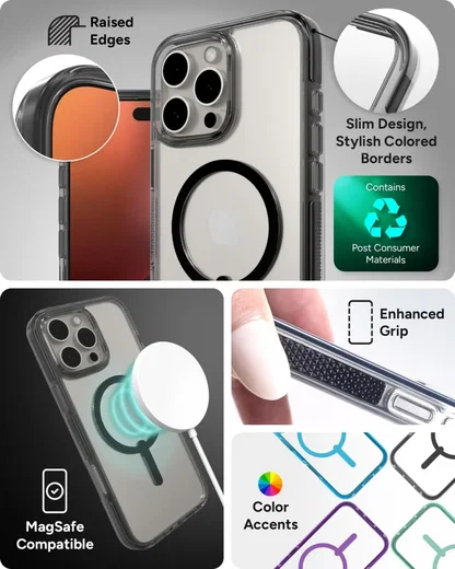 ZAGG Santa Cruz Snap iPhone 16 Pro Max Hoesje MagSafe Back Cover Zwart afbeelding 4