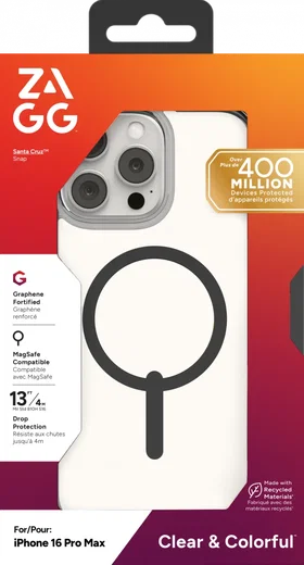 ZAGG Santa Cruz Snap iPhone 16 Pro Max Hoesje MagSafe Back Cover Zwart afbeelding 15
