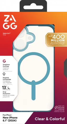 ZAGG Santa Cruz Snap Apple iPhone 16 Hoesje MagSafe Back Cover Blauw afbeelding 15