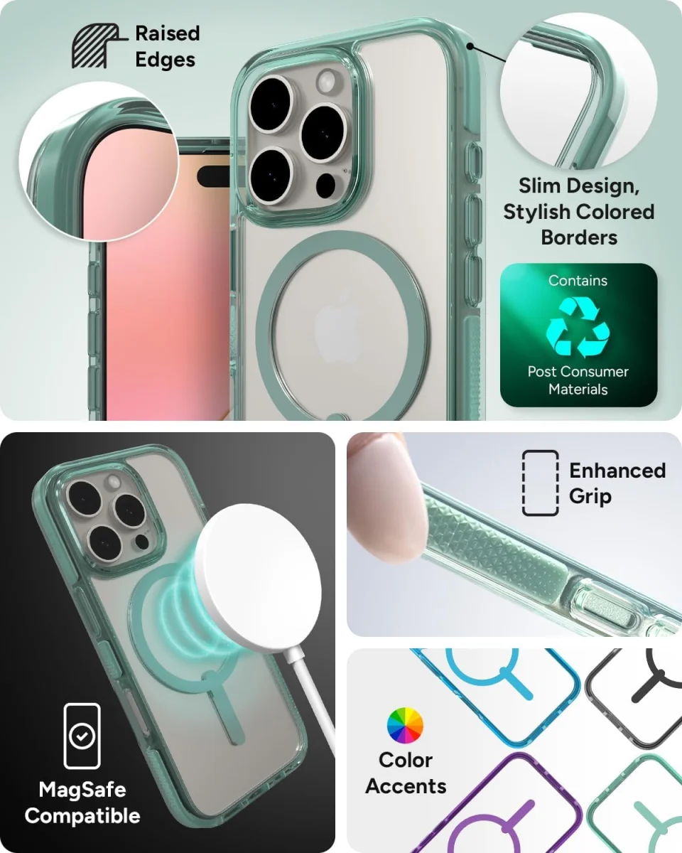 ZAGG Santa Cruz Snap iPhone 16 Pro Hoesje MagSafe Back Cover Groen afbeelding 4