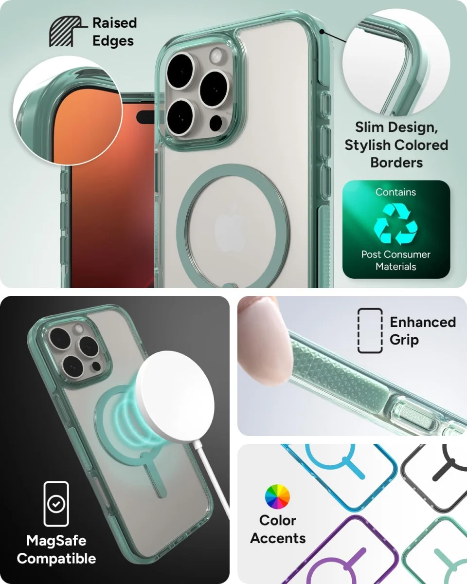 ZAGG Santa Cruz Snap iPhone 16 Pro Max Hoesje MagSafe Back Cover Groen afbeelding 4