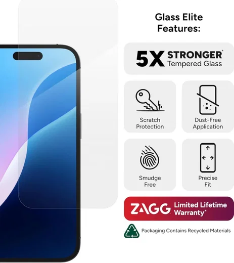 ZAGG InvisibleShield Glass Elite Apple iPhone 16 / 15 Screen Protector afbeelding 5