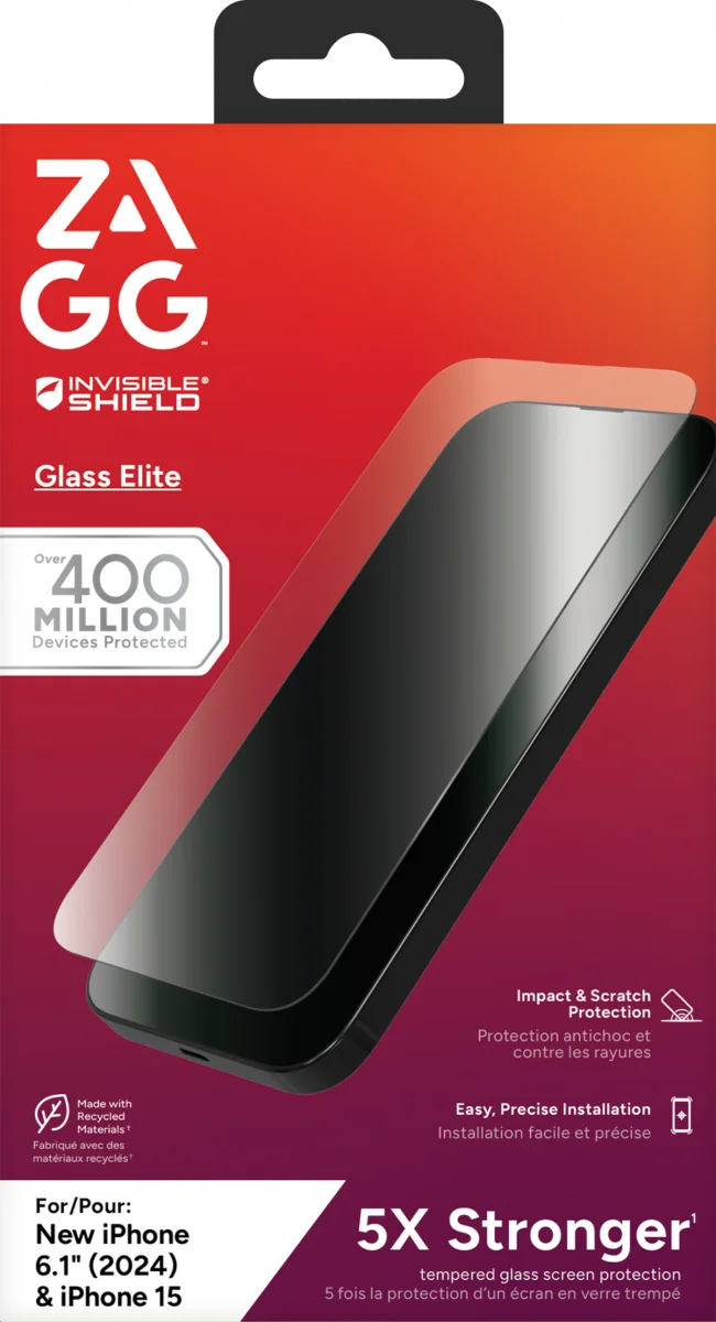 ZAGG InvisibleShield Glass Elite Apple iPhone 16 / 15 Screen Protector afbeelding 10