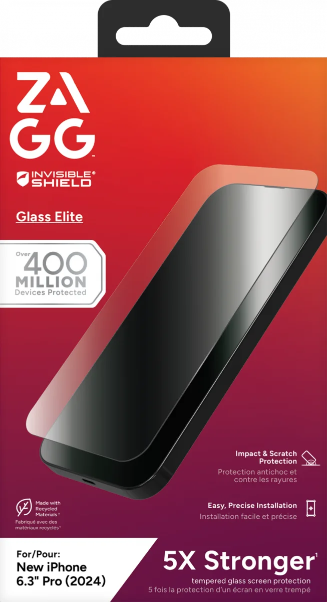 ZAGG InvisibleShield Glass Elite Apple iPhone 16 Pro Screen Protector afbeelding 10
