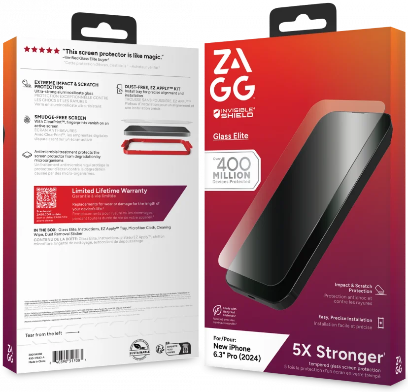 ZAGG InvisibleShield Glass Elite Apple iPhone 16 Pro Screen Protector afbeelding 9